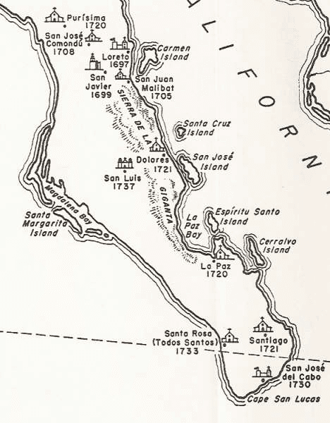 Baja California missions south