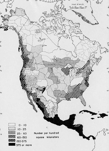 Pre-Columbian population distribution